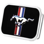 Ford Mustang gloss black tri bar belt buckle