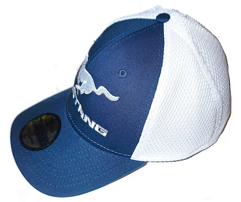 Ford mustang navy and white flex fit hat – The Mustang Trailer