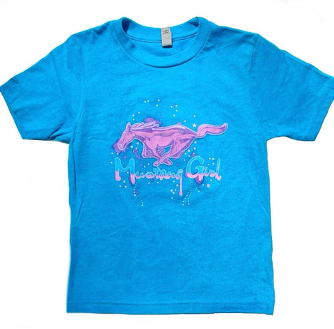 Mustang girl kids blue shirt