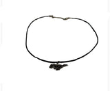 Ford Mustang leather necklace with silver running horse charm