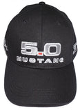 Ford mustang 5.0 hat in black with white and grey trim