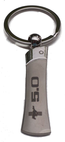 Ford mustang 5.0 blade style keychain (block logo)
