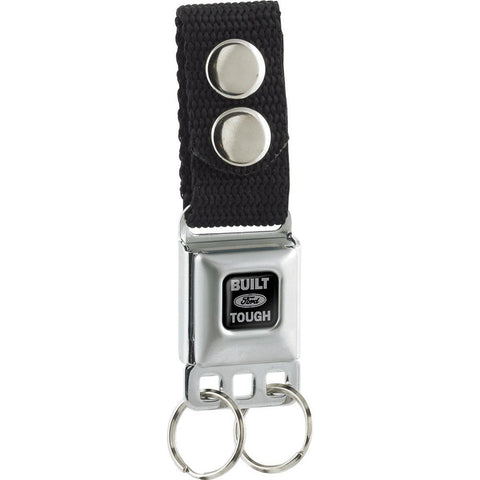 Ford belt loop keychain with blue ford oval The Mustang Trailer