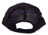 Black and red mustang mesh back hat