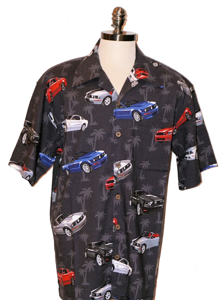 New late model button down camp shirt in dark charcoal