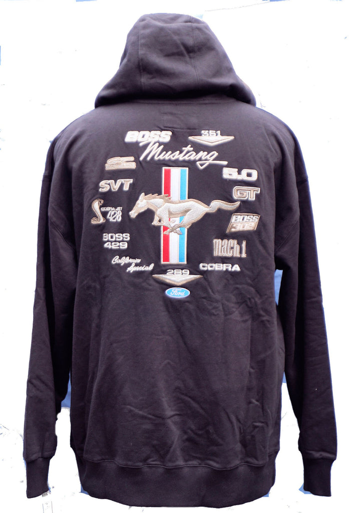 Ford Mustang zip up multi logo embroidered hoodie – The Mustang
