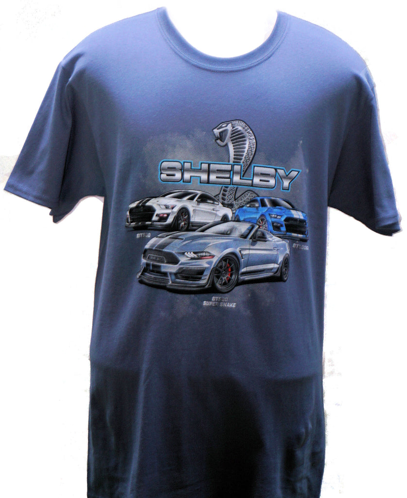 Shelby 3 car design with GT500, KR, Super snake in blue