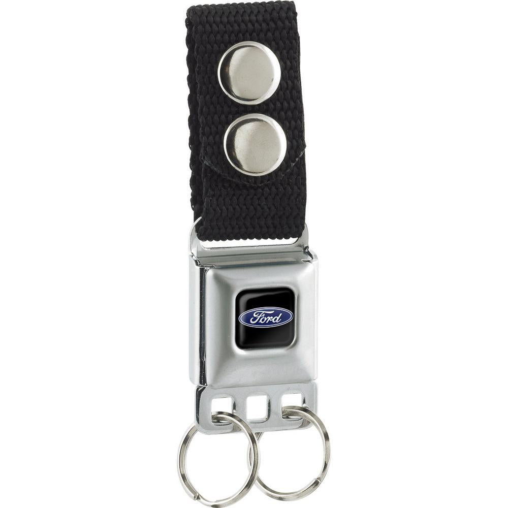 Ford belt loop keychain with blue ford oval