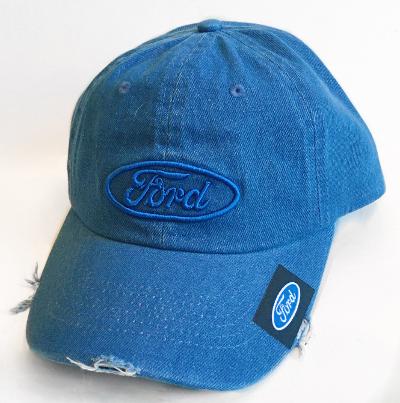 Ford denim colored distressed hat