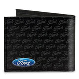 Ford repeat logo textured Saffiano leather wallet