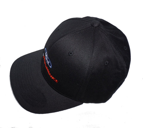 Retro Ford SVT Hat Flexfit Black Embroidered Performance Racing Cap Fitted NWT Ford Performance FlexFit™ Hat – The Mustang Trailer main image 3