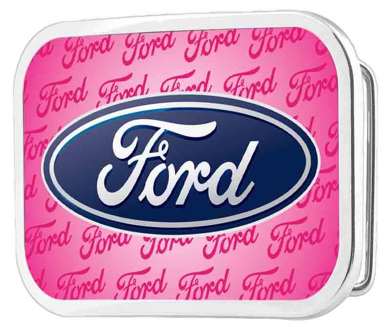 Ford belt buckle in pink