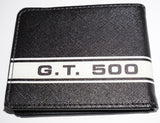 Mustang Shelby Gt 500 black textured Saffiano leather wallet