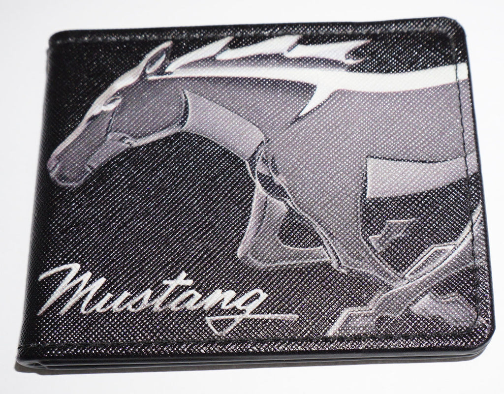 Leather Mustang head The Wallets (horse Mustang Trailer Bi-Fold – Saffiano Ford profile)