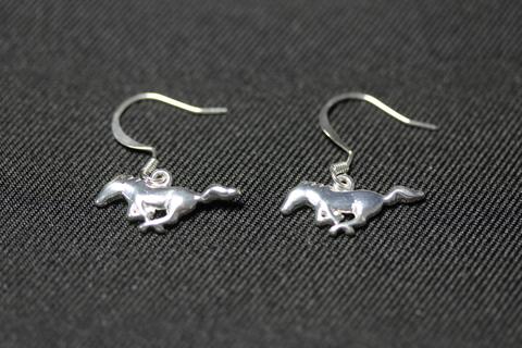 Mustang sterling silver earrings with sterling silver loops
