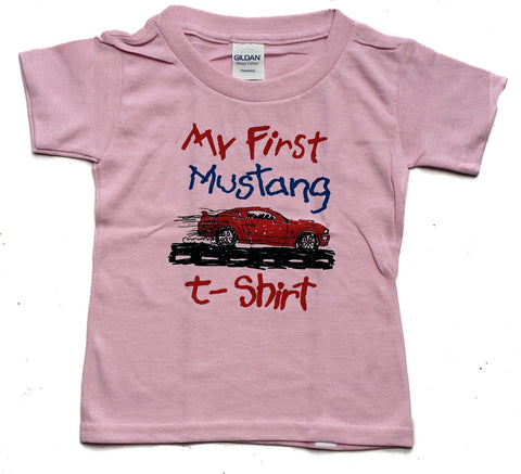 My First Mustang toddler sized shirt in pink