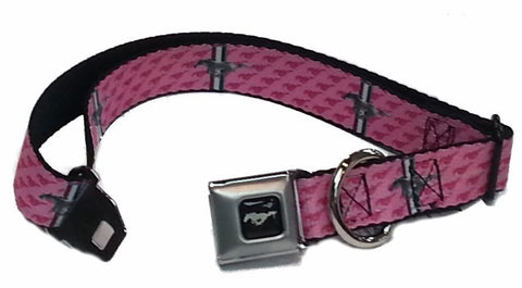 Ford Mustang dog collar in pink in 4 sizes