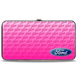 Ford ladies hinged clutch in pink
