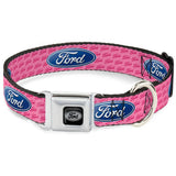 Ford dog collar in pink in 4 sizes