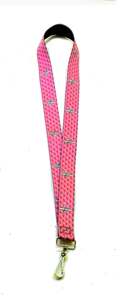 Ford mustang lanyard in pink with tri bar logo – The Mustang Trailer