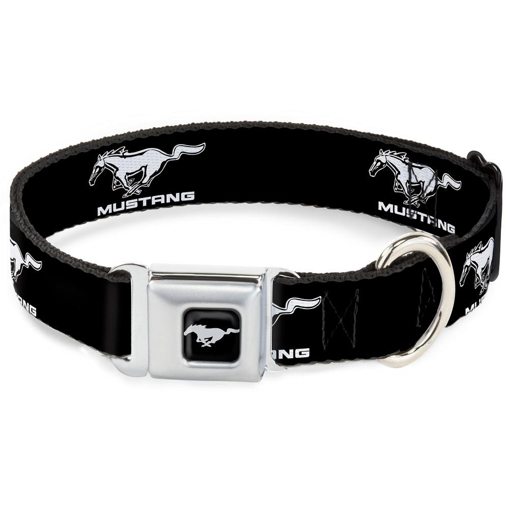 Ford Mustang running horse dog collar in black in 4 sizes