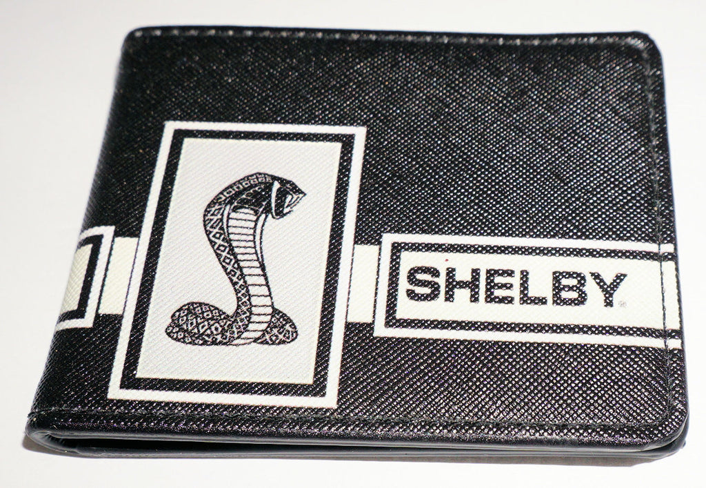 Mustang Shelby Gt 500 black textured Saffiano leather wallet