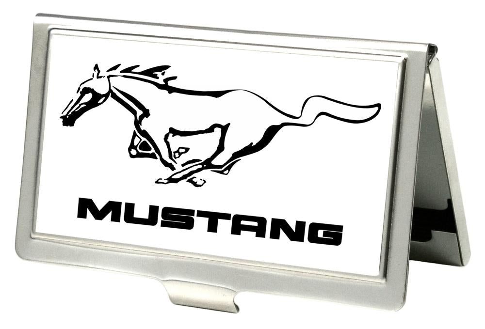 Ford Mustang silver business card holder with running horse logo (small)