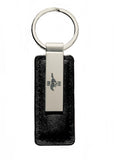 Ford mustang pony and bars leather keychain