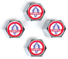 Shelby Cobra red, white and blue valve stem caps
