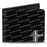 Ford mustang textured Saffiano leather wallet with tri bar repeat logo