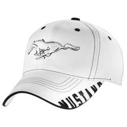 Ford Mustang white hat with white horse