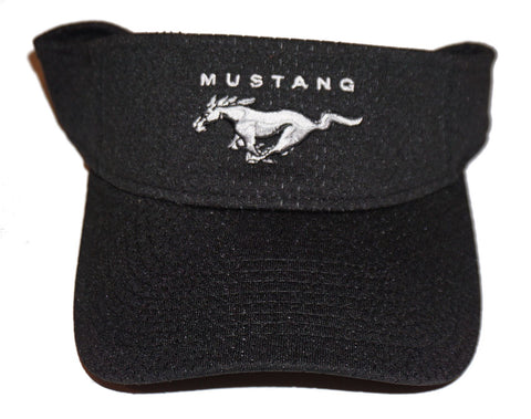 Ford Mustang visor in black with mesh overlay