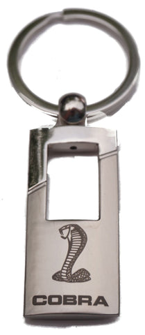 Cobra rectangle chrome keychain