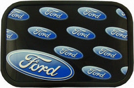 Ford oval repeat logo belt buckle in black and blue