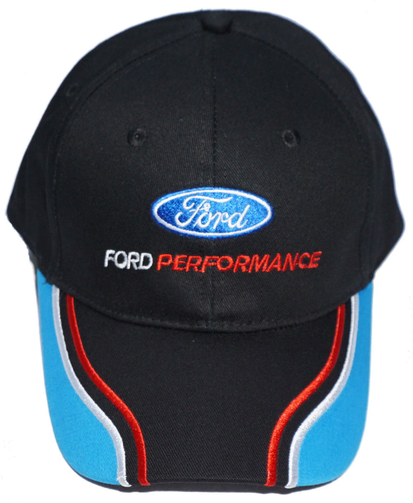 Ford performance hat with multi stripe brim