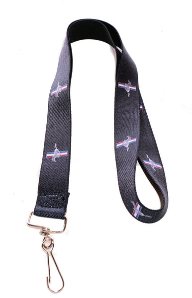 Ford Mustang Pony Logo Lanyard - Black Car Lanyard Key Holder With Clip (V8 Logo)