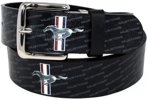 Mustang Leather belt osfm with tri bar logo