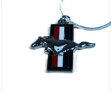 Ford Mustang silver necklace with tri bar charm
