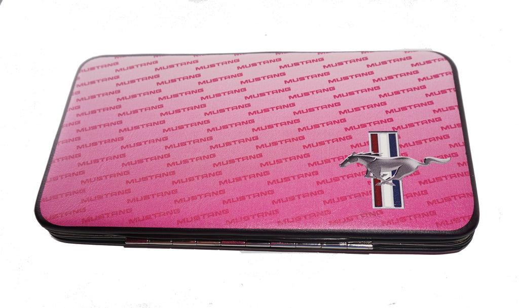 Ford Mustang ladies clutch wallets (Pink tribar logo)
