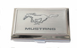 Ford Mustang silver business card holder with running horse logo (small)