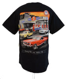 Ford mustang multicar shirt (1965-1969) in black service station caption