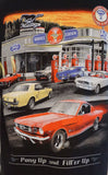 Ford mustang multicar shirt (1965-1969) in black service station caption