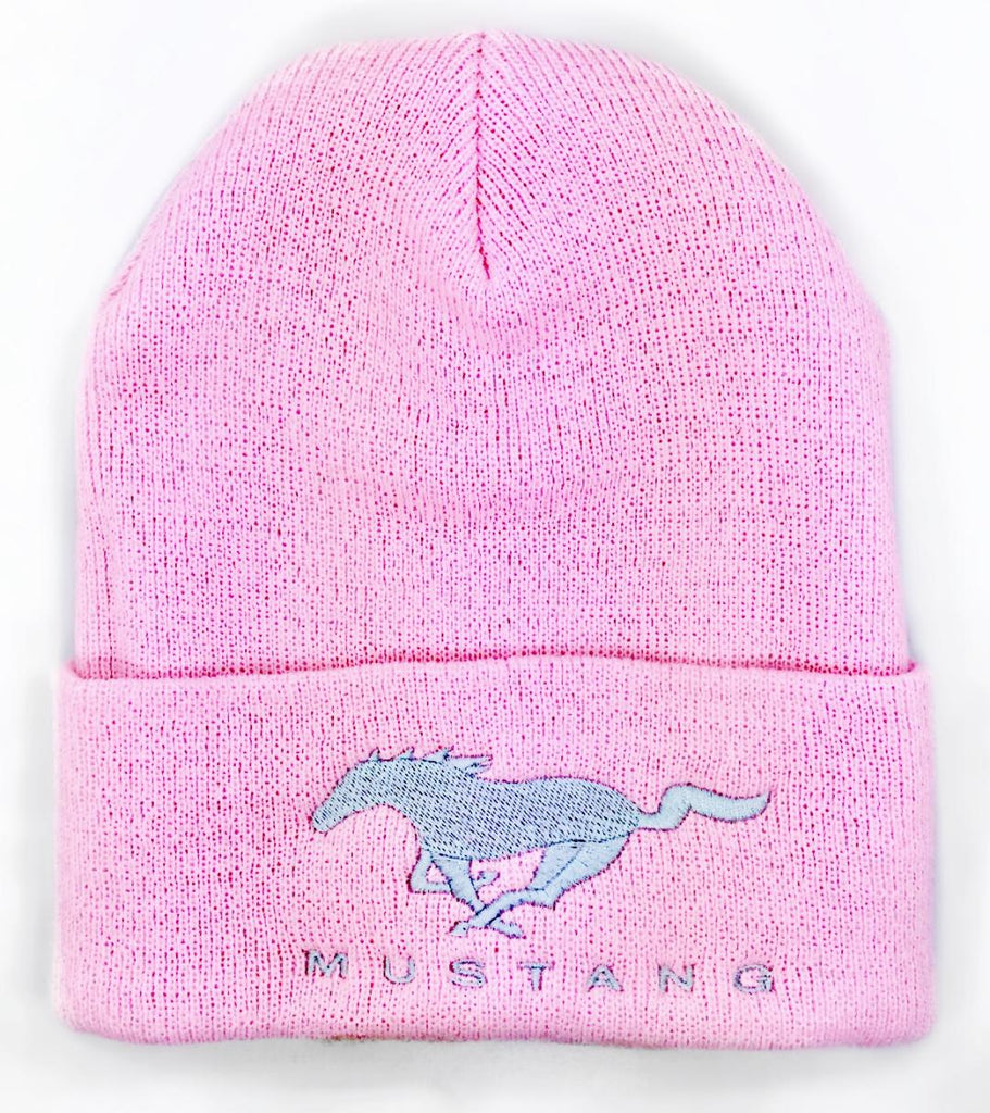 Pink mustang beanie