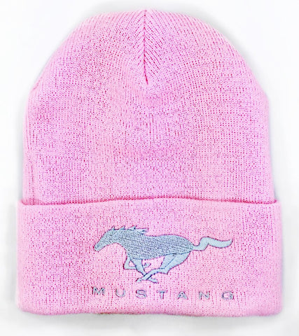 Pink mustang beanie