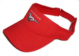 Ford Mustang visor in red with mesh overlay